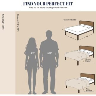 PHF 100% Cotton Waffle Weave Blanket Queen Size for Bed, Soft Lightweight & Breathable for Spring and Summer, All-Season Comfort, Luxury Aesthetic Blanket for Home Decor,...