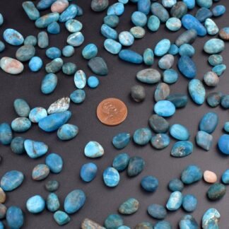 Polished Blue Apatite Crystal Chips 200 Pcs - 0.3" 10 oz Tumbled Stone Chips Crushed Sea Glass Stones Healing Reiki Crystal Making Home Decoration