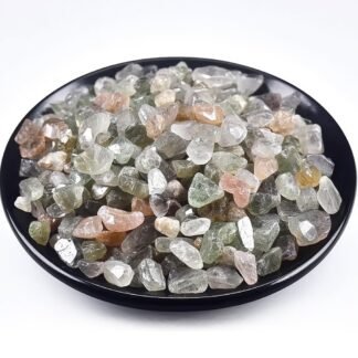 Polished Blue Apatite Crystal Chips 200 Pcs - 0.3" 10 oz Tumbled Stone Chips Crushed Sea Glass Stones Healing Reiki Crystal Making Home Decoration