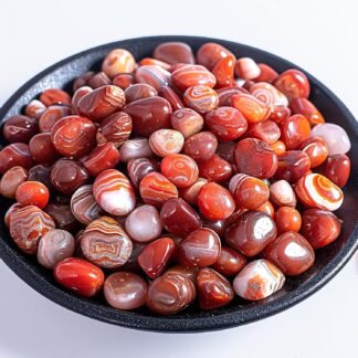 Polished Carnelian Crystal Set, 0.4",128 Pcs - Handpicked Tumbled Stones and Crystals Bulk for Healing, Reiki, Meditation, Witchcraft and Home Decor,S-Africa Red Agate
