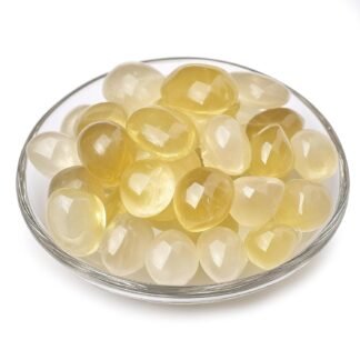 Polished Stone Set Citrine Crystals, 0.8" Handpicked Tumbled Gemstones Rocks, Pebbles for Reiki, Chakra, Healing, Home Decor