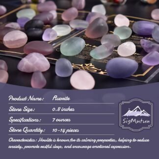 Polished Stone Set Fluorite Crystals, 0.8" Handpicked Tumbled Gemstones Rocks, Pebbles for Reiki, Chakra, Healing, Home Decor