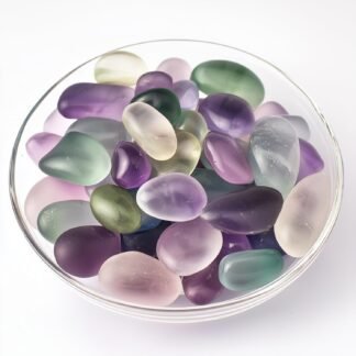 Polished Stone Set Fluorite Crystals, 0.8" Handpicked Tumbled Gemstones Rocks, Pebbles for Reiki, Chakra, Healing, Home Decor