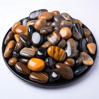 Polished Tigers Eye Crystals - 72 Pcs, 0.5" 10 oz Handpicked Natural Tumbled Gemstones Rocks, Pebbles for Reiki, Chakra, Healing Home Decor
