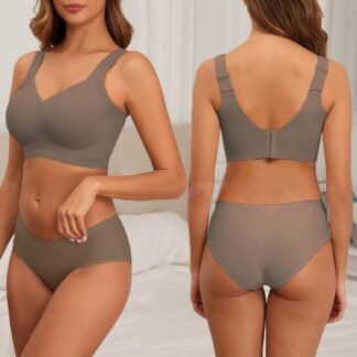 PoseFree Womens Seamless Wireless Supportive Bra Push Up Comfort Soft No Underwire Full Coverage T-Shirt Bra