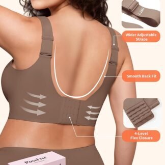 PoseFree Womens Seamless Wireless Supportive Bra Push Up Comfort Soft No Underwire Full Coverage T-Shirt Bra