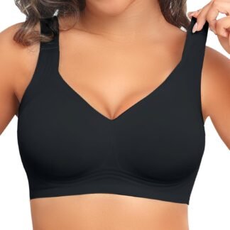 PoseFree Womens Seamless Wireless Supportive Bra Push Up Comfort Soft No Underwire Full Coverage T-Shirt Bra