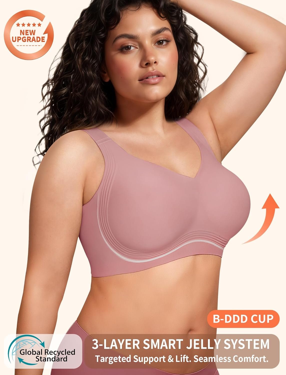 PoseFree Womens Seamless Wireless Supportive Bra Push Up Comfort Soft No Underwire Full Coverage T-Shirt Bra - lunas-mystic-emporium.com PoseFree Womens Seamless Wireless Supportive Bra Push Up Comfort Soft No Underwire Full Coverage T-Shirt Bra