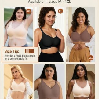 PoseFree Womens Wireless Bras Supportive Tshirt Bra No Underwire Seamless Push Up V Mesh Comfortable Bralette Everyday Bras