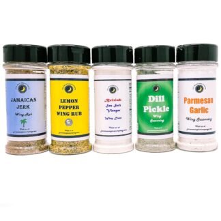 Premium | Chicken Wing Seasoning | Variety 5 Pack | Dill Pickle | Jamaican Jerk | Sea Salt & Vinegar | Lemon Pepper | Parmesan Garlic | Crafted in Small Batches