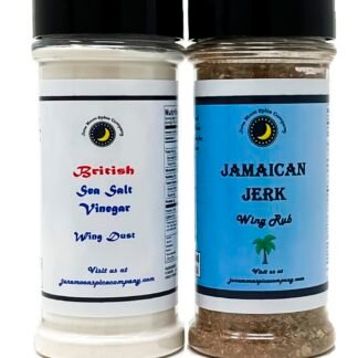 Premium | Classic CHICKEN WING SEASONING | Variety 2 Pack | Jamaican Jerk Chicken Wing Dry Rub | British Sea Salt & Vinegar Wing Seasoning | Large Shakers | Crafted in Small...