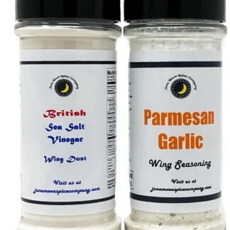 Premium | Classic CHICKEN WING SEASONING | Variety 2 Pack | Parmesan Garlic Wing Dry Rub | British Sea Salt & Vinegar Wing Seasoning | Large Shakers | Crafted in Small Batches