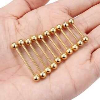 Prjndjw 14G Surgical Steel Straight Barbell - Tongue & Nipple Rings for Women & Men - Length 12MM, 14MM, 16MM, 18MM, 22mm - Piercing Jewelry