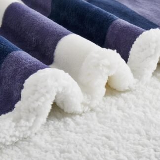 PU MEI Sherpa Blanket Fleece Throw Blanket Twin Plaid Thick Bed Blanket, Soft Warm Cozy Blue Checkered Throw Blanket 60"*80"