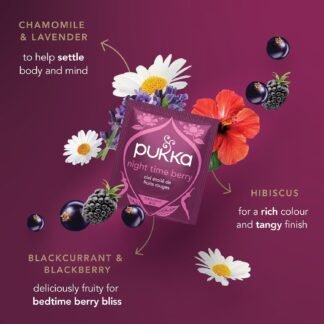 Pukka Night Time Berry Organic Herbal Tea, Soothing Infusion With Chamomile, Lavender & Elderberry, Tea Gift Set For Bedtime Relaxation, Caffeine Free, 80 Total Bags (20ct -...