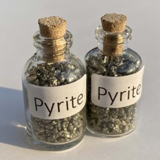Pyrite Crystal Mini Gemstone Bottles, Many Different Crystals available! (Pyrite)