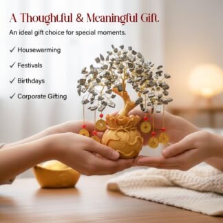 Pyrite Crystal Tree with Artificial Coin Pot Base Bonsai for Home & Office Decor Good Luck 6 Feng Shui Coins Money Wealth Tree Golden Crystal Spiritual Gifts for Women Mom...