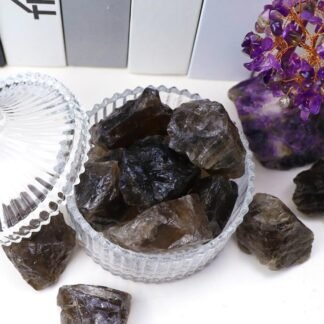 QINJIEJIE Smoky Quartz Raw Crystals Stones Natural Rough Gemstones Rocks Bulk Large 0.8-1.2" Healing Gems Reiki Fountain Rock for Tumbling Cabbing Polishing Wire Wrapping Wicca...