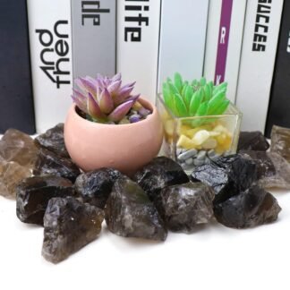 QINJIEJIE Smoky Quartz Raw Crystals Stones Natural Rough Gemstones Rocks Bulk Large 0.8-1.2" Healing Gems Reiki Fountain Rock for Tumbling Cabbing Polishing Wire Wrapping Wicca...