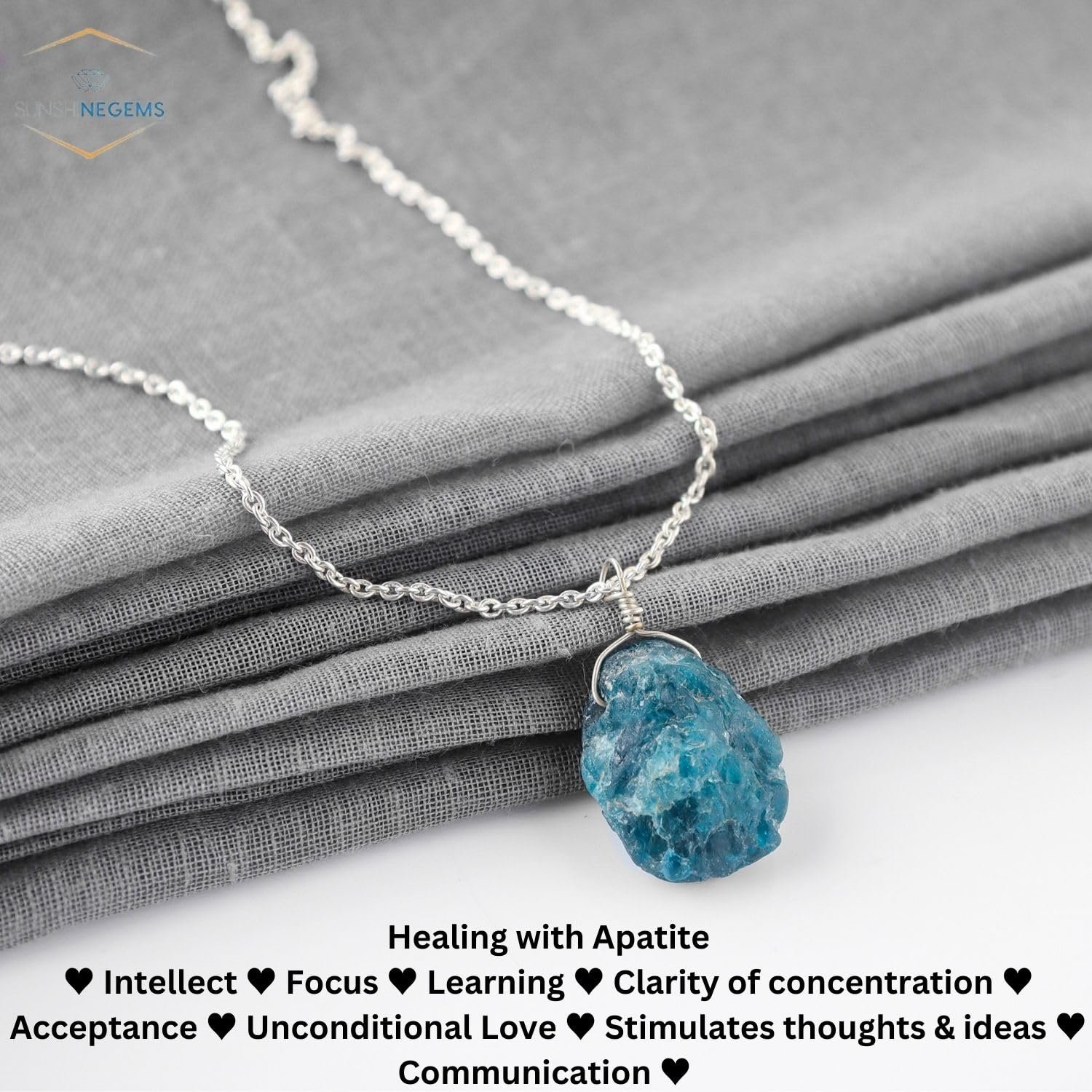 Raw Gemstone Necklace Silver - lunas-mystic-emporium.com Raw Gemstone Necklace Silver