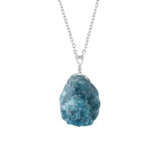 Raw Gemstone Necklace Silver - lunas-mystic-emporium.com Raw Gemstone Necklace Silver