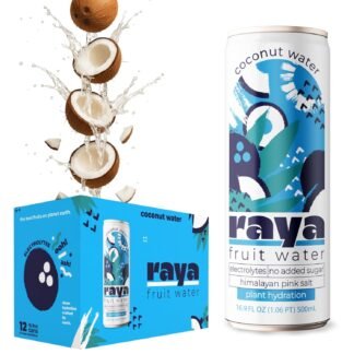 Raya Fruit Water, Passion Fruit Punch, 16.9 fl oz (12-Pack) – 46% Juice, No Added Sugar, Rich in Vitamin C & Electrolytes, Non-Carbonated Plant-Based Hydration (16.92 Fl Oz...