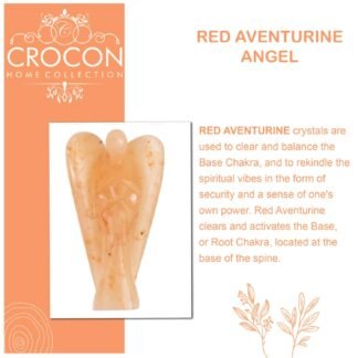 "Red Aventurine Gemstone Guardian Angel Healing Crystal, Hand Carved Pocket Angel Figurine Handmade Mini Statue for Love, Peace & Healing, Crystals for Positive Energy, Natural...