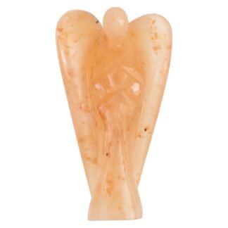 "Red Aventurine Gemstone Guardian Angel Healing Crystal, Hand Carved Pocket Angel Figurine Handmade Mini Statue for Love, Peace & Healing, Crystals for Positive Energy, Natural...