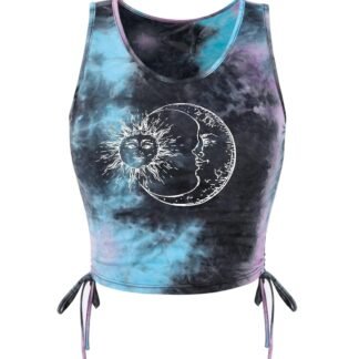 Remidoo Women's Casual Sleeveless Color Block Cropped Top Crewneck Tank Top Shirts