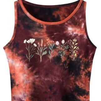 Remidoo Women's Casual Sleeveless Color Block Cropped Top Crewneck Tank Top Shirts