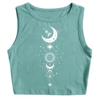 Remidoo Women's Casual Sleeveless Color Block Cropped Top Crewneck Tank Top Shirts