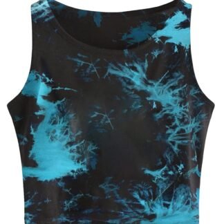 Remidoo Women's Casual Sleeveless Color Block Cropped Top Crewneck Tank Top Shirts