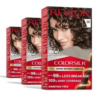 Revlon ColorSilk with Bond Repair Complex Brown Permanent Hair Color 100 Gray Coverage Ammonia Free Hair Dye Vegan Keratin 30 Dark Brown Pack of 3 - lunas-mystic-emporium.com Revlon ColorSilk with Bond Repair Complex, Brown Permanent Hair Color, 100% Gray Coverage, Ammonia Free Hair Dye, Vegan Keratin, 30 Dark Brown (Pack of 3)