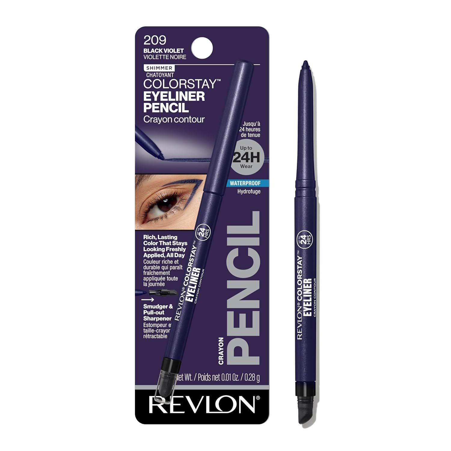 REVLON ColorStay Pencil Waterproof Eyeliner Smudge-Proof Eye Makeup with Built-In Sharpener 209 Black Violet 001 oz - lunas-mystic-emporium.com REVLON ColorStay Pencil Waterproof Eyeliner, Smudge-Proof, Eye Makeup with Built-In Sharpener, 209 Black Violet, 0.01 oz