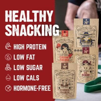 Righteous Felon Beef Jerky Variety Pack | Gluten Free Snack Packs for Adults | High Protein, Keto, Low Sugar | Made with Premium Meats | Valentines Day Gifts for Men | Savory...