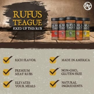 Rufus Teague BBQ Seasoning Gift Set, Big Box O' Rub BBQ Dry Rub for Smoking and Grilling Meat, 5 Flavor Spice Set, Gifts for Men Who Like Grilling