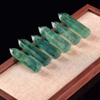 Runyangshi Green Fluorite Natural Healing Crystal Wands Height 2-24 6 Faceted Prism Wand Reiki Chakra Stone Natural Quartz - lunas-mystic-emporium.com Runyangshi Green Fluorite Natural Healing Crystal Wands Height 2"-2.4", 6 Faceted Prism Wand Reiki Chakra Stone, Natural Quartz