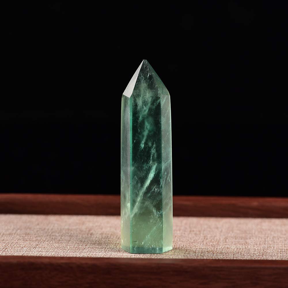 Runyangshi Green Fluorite Natural Healing Crystal Wands Height 2-24 6 Faceted Prism Wand Reiki Chakra Stone Natural Quartz - lunas-mystic-emporium.com Runyangshi Green Fluorite Natural Healing Crystal Wands Height 2"-2.4", 6 Faceted Prism Wand Reiki Chakra Stone, Natural Quartz