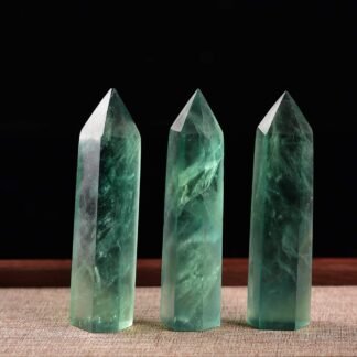 Runyangshi Green Fluorite Natural Healing Crystal Wands Height 2-24 6 Faceted Prism Wand Reiki Chakra Stone Natural Quartz - lunas-mystic-emporium.com Runyangshi Green Fluorite Natural Healing Crystal Wands Height 2"-2.4", 6 Faceted Prism Wand Reiki Chakra Stone, Natural Quartz