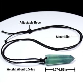 Runyangshi Healing Crystal Pendants, Single Pointed Natural Crystal Quartz Necklace 6 Faceted Chakra Crystal Wand Stone Reiki Energy