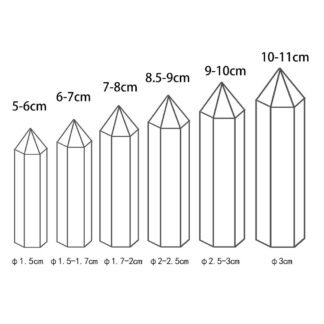 Runyangshi Smoky Quartz Natural Healing Crystal Wands Height 2.8"-3.1", 6 Faceted Prism Wand Reiki Chakra Stone, Natural Quartz