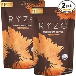 RYZE SUPERFOODS Mushroom Medium Roast Coffee Starter Kit, USDA Organic Instant Coffee with 6 Adaptogenic Mushrooms and for Energy, Focus, Digestion, Immunity with Lions Mane &...