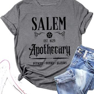 Salem T-Shirt Women Halloween Witch Sisters Shirt Salem Witch Shirt Fall Holiday Tees Casual Short Sleeve Tops