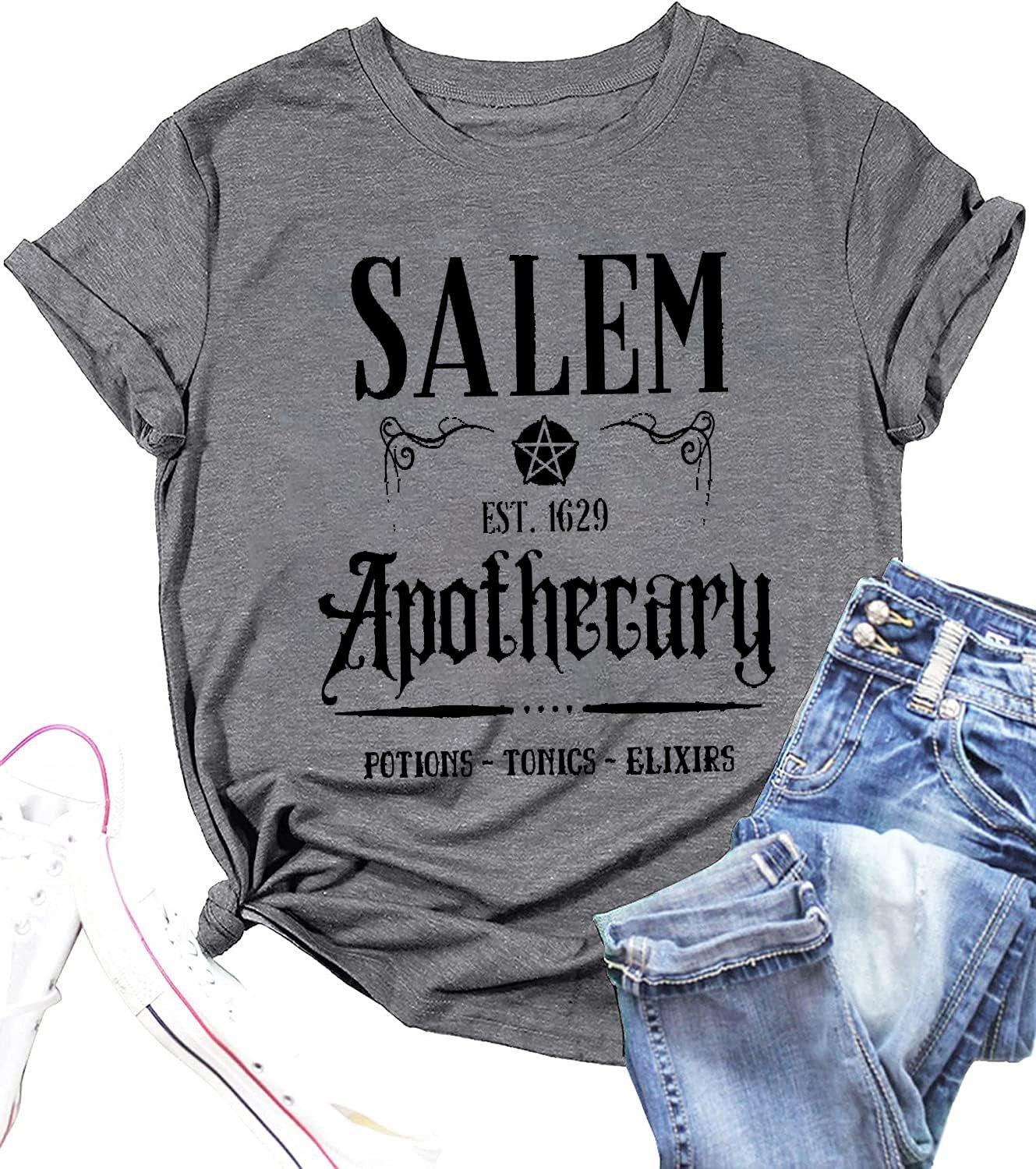 Salem T-Shirt Women Halloween Witch Sisters Shirt Salem Witch Shirt Fall Holiday Tees Casual Short Sleeve Tops - lunas-mystic-emporium.com Salem T-Shirt Women Halloween Witch Sisters Shirt Salem Witch Shirt Fall Holiday Tees Casual Short Sleeve Tops