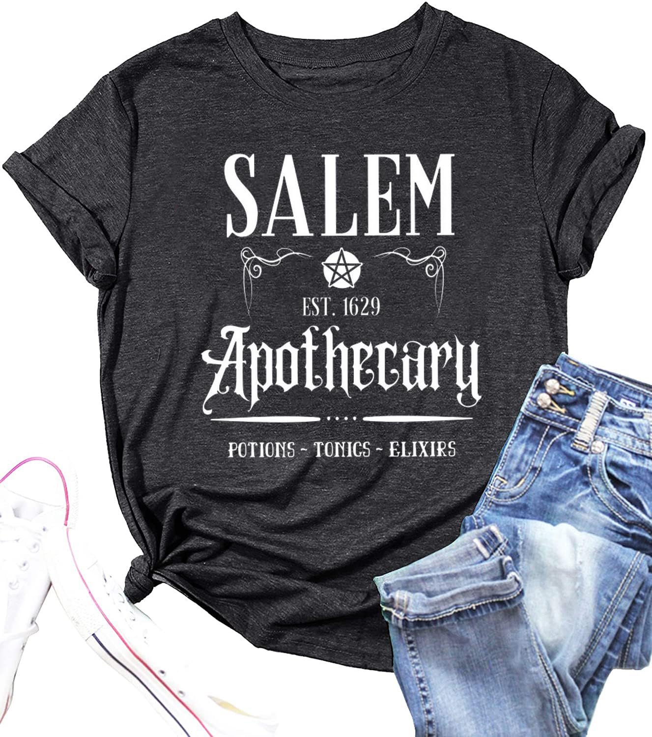 Salem T-Shirt Women Halloween Witch Sisters Shirt Salem Witch Shirt Fall Holiday Tees Casual Short Sleeve Tops - lunas-mystic-emporium.com Salem T-Shirt Women Halloween Witch Sisters Shirt Salem Witch Shirt Fall Holiday Tees Casual Short Sleeve Tops