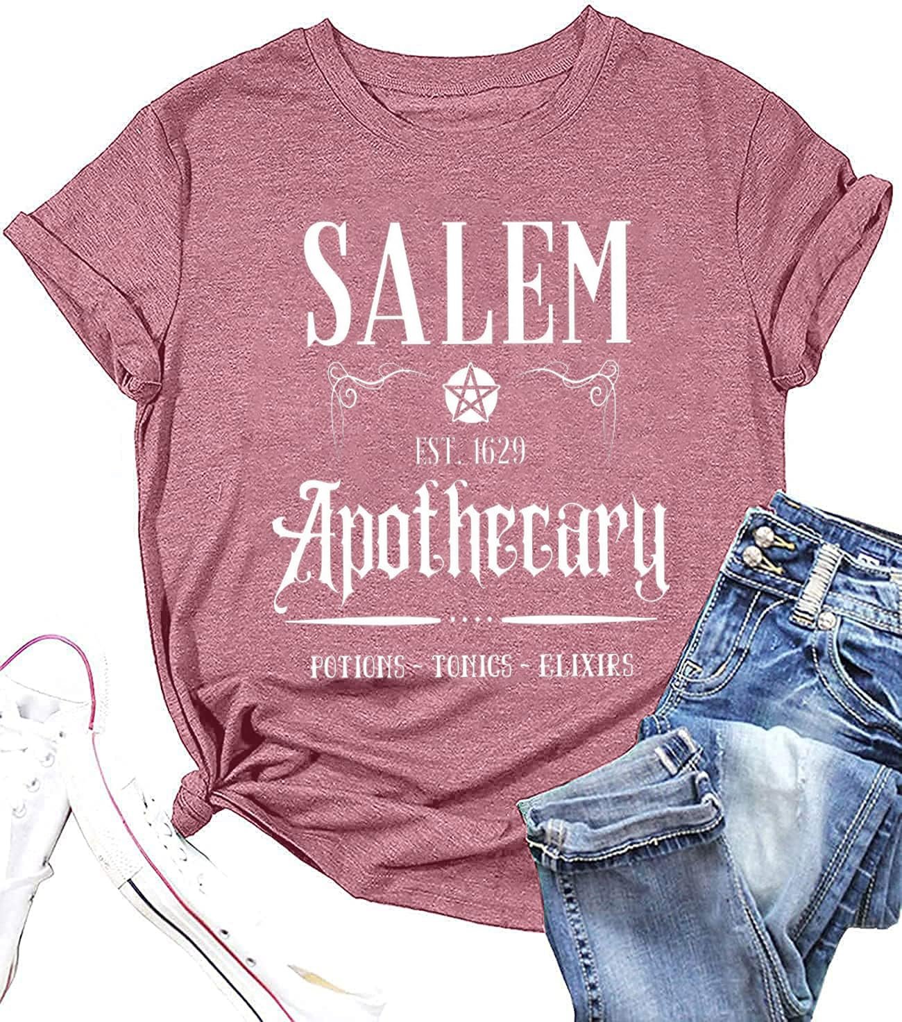 Salem T-Shirt Women Halloween Witch Sisters Shirt Salem Witch Shirt Fall Holiday Tees Casual Short Sleeve Tops - lunas-mystic-emporium.com Salem T-Shirt Women Halloween Witch Sisters Shirt Salem Witch Shirt Fall Holiday Tees Casual Short Sleeve Tops