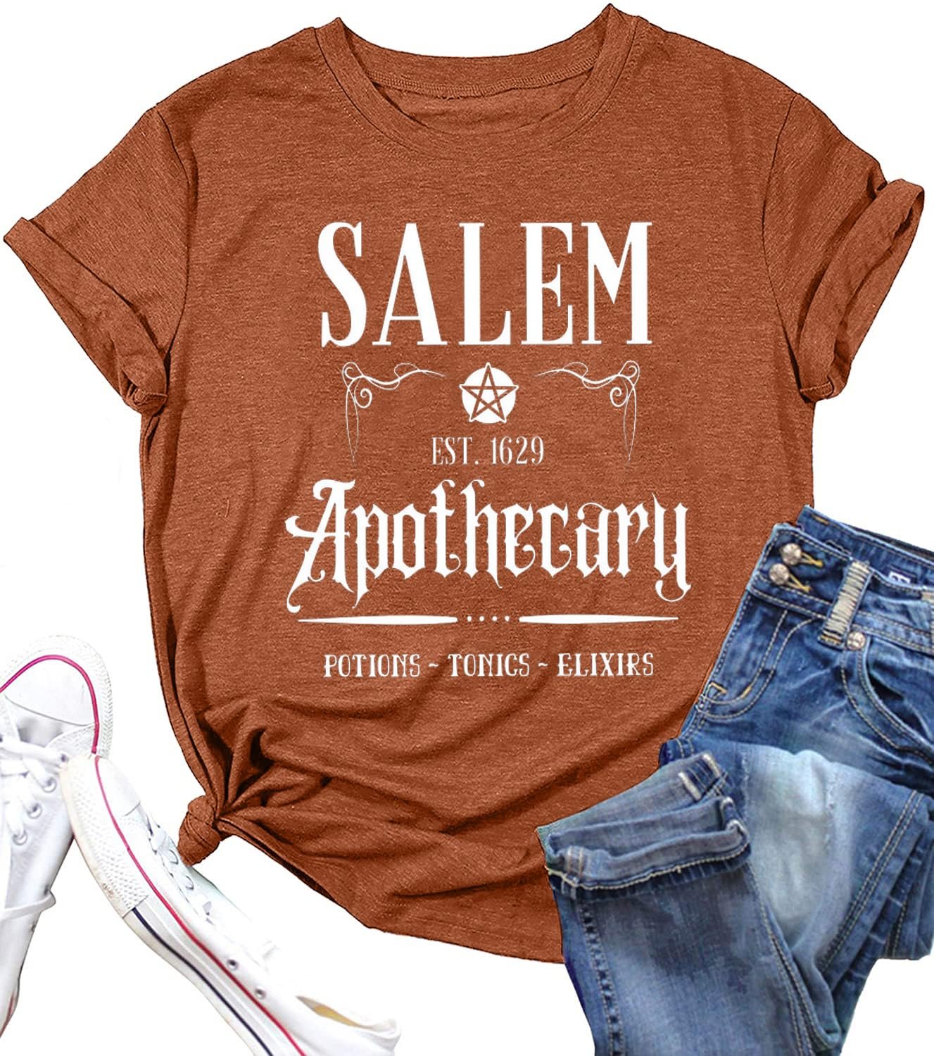 Salem T-Shirt Women Halloween Witch Sisters Shirt Salem Witch Shirt Fall Holiday Tees Casual Short Sleeve Tops - lunas-mystic-emporium.com Salem T-Shirt Women Halloween Witch Sisters Shirt Salem Witch Shirt Fall Holiday Tees Casual Short Sleeve Tops