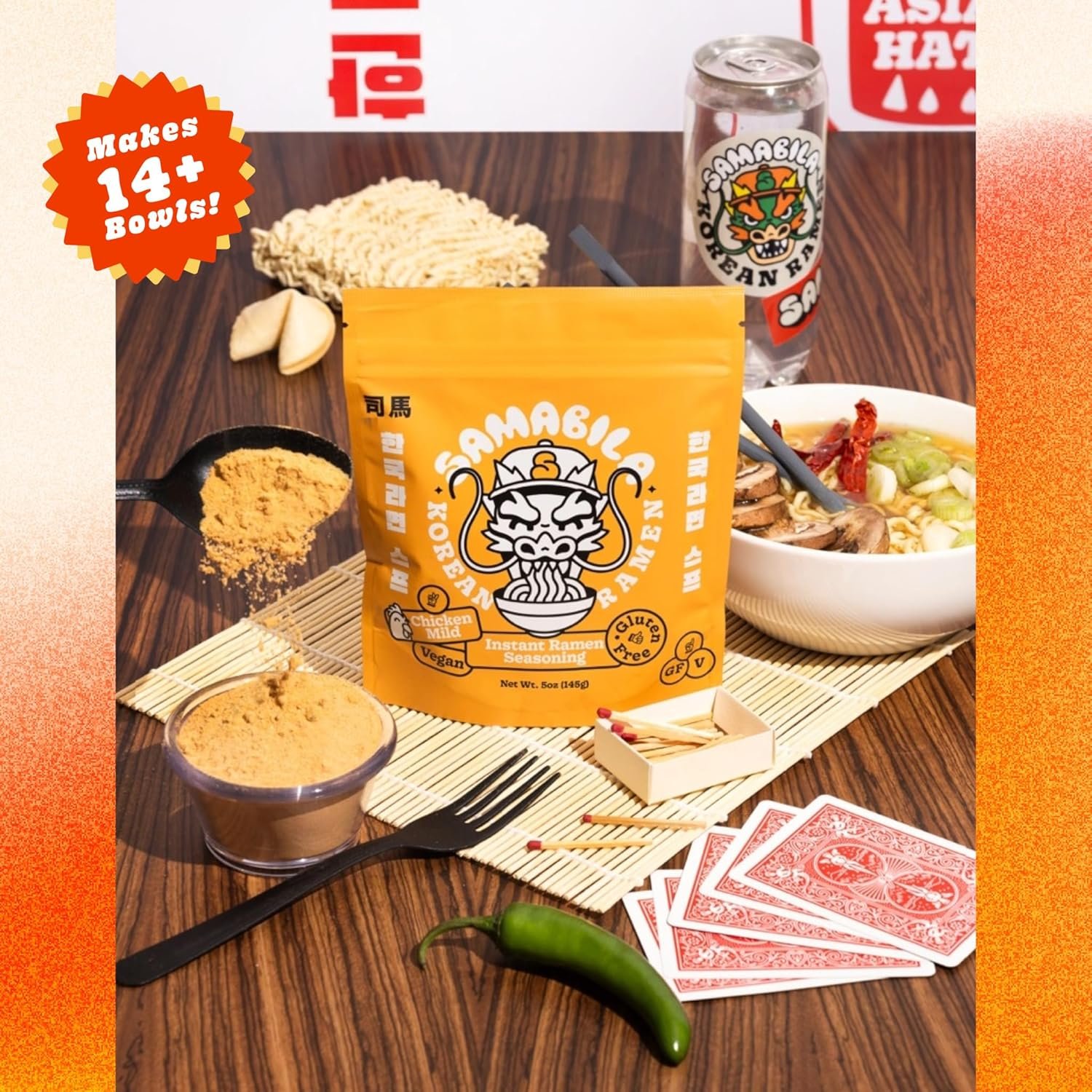 SAMABILA Chicken Instant Ramen Seasoning Powder - Gluten Free - Vegan - Mild - Premium Instant Noodle Soup Powder - 5 oz - lunas-mystic-emporium.com SAMABILA Chicken Instant Ramen Seasoning Powder - Gluten Free - Vegan - Mild - Premium Instant Noodle Soup Powder - 5 oz