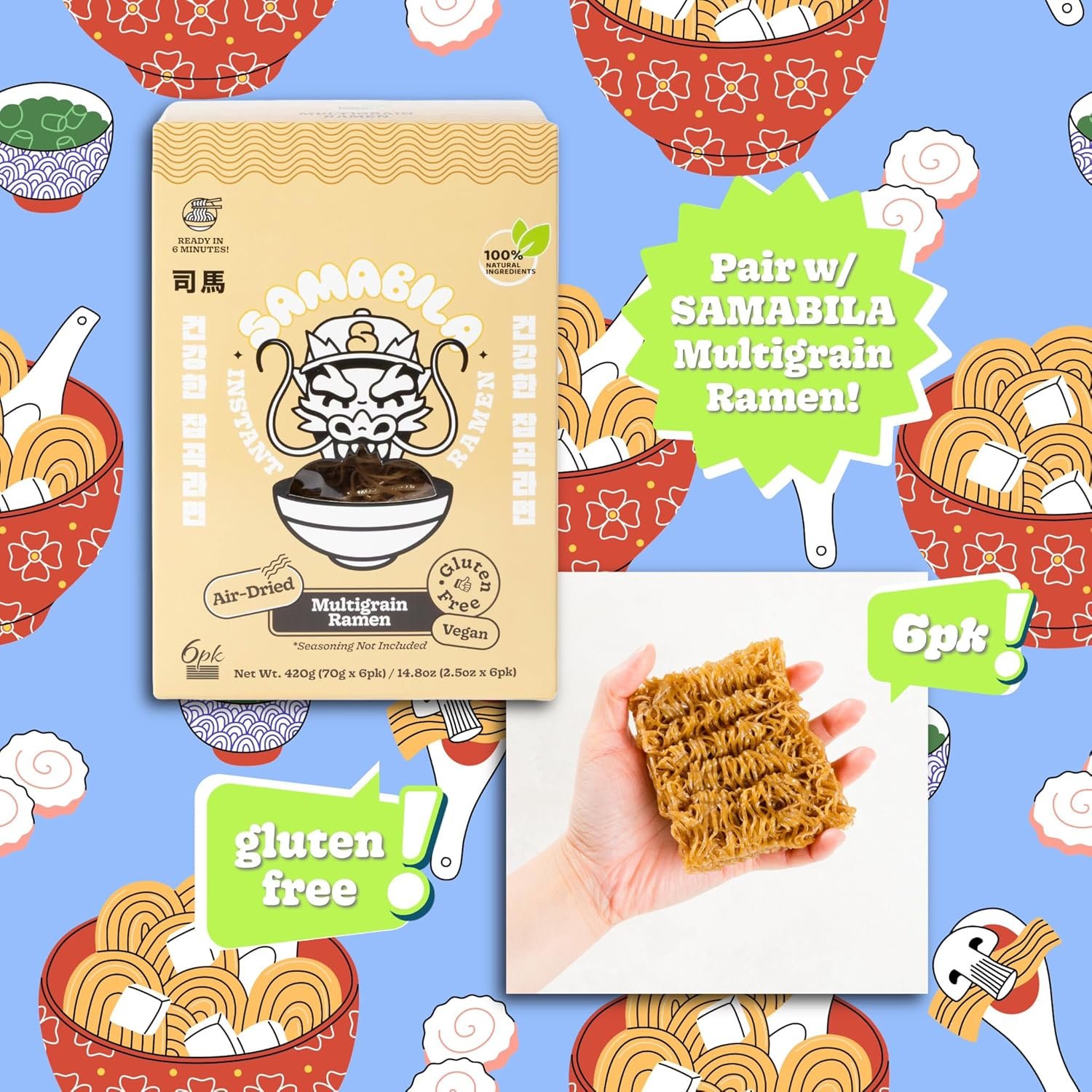 SAMABILA Chicken Instant Ramen Seasoning Powder - Gluten Free - Vegan - Mild - Premium Instant Noodle Soup Powder - 5 oz - lunas-mystic-emporium.com SAMABILA Chicken Instant Ramen Seasoning Powder - Gluten Free - Vegan - Mild - Premium Instant Noodle Soup Powder - 5 oz