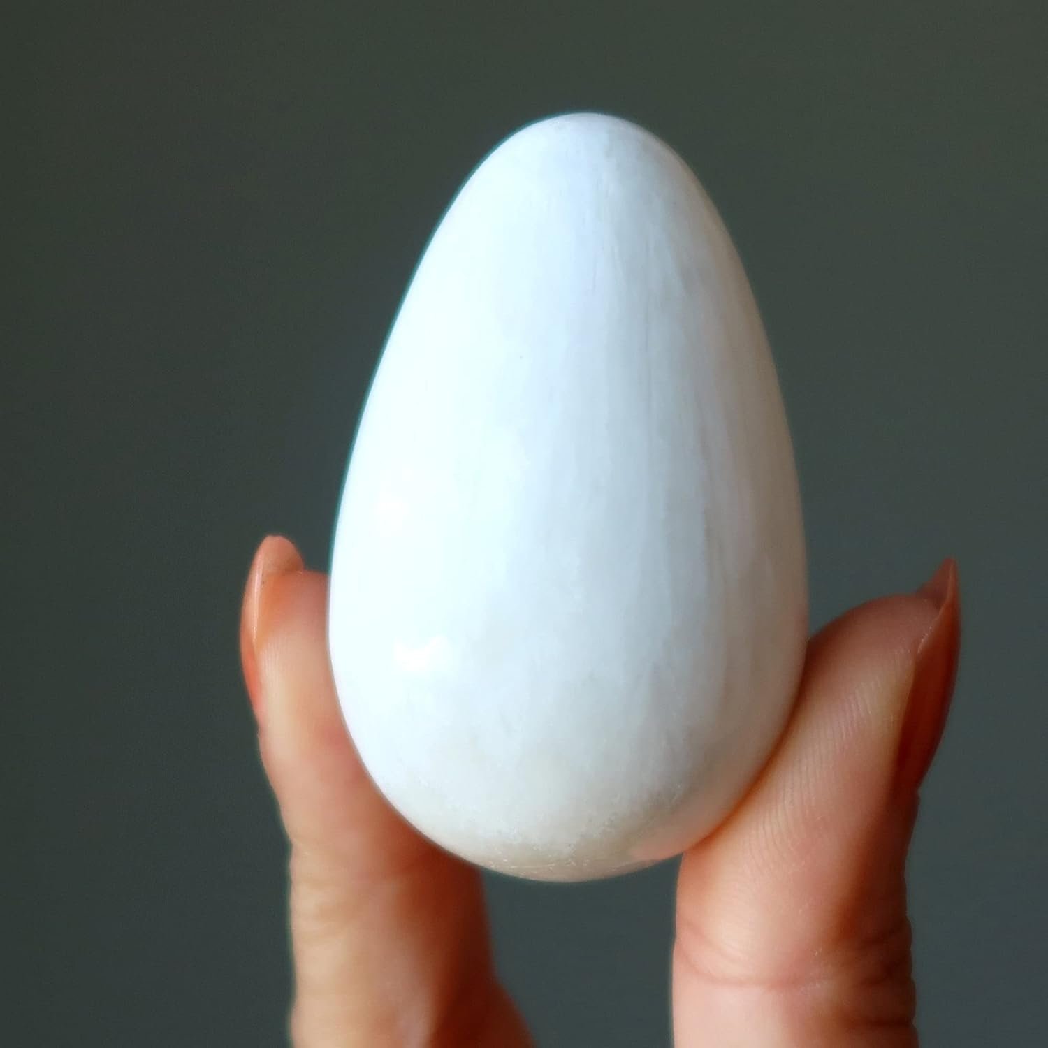 Satin Crystals Scolecite Egg Celestial White Silk Angel 20-225 inch - lunas-mystic-emporium.com Satin Crystals Scolecite Egg Celestial White Silk Angel 2.0-2.25 inch